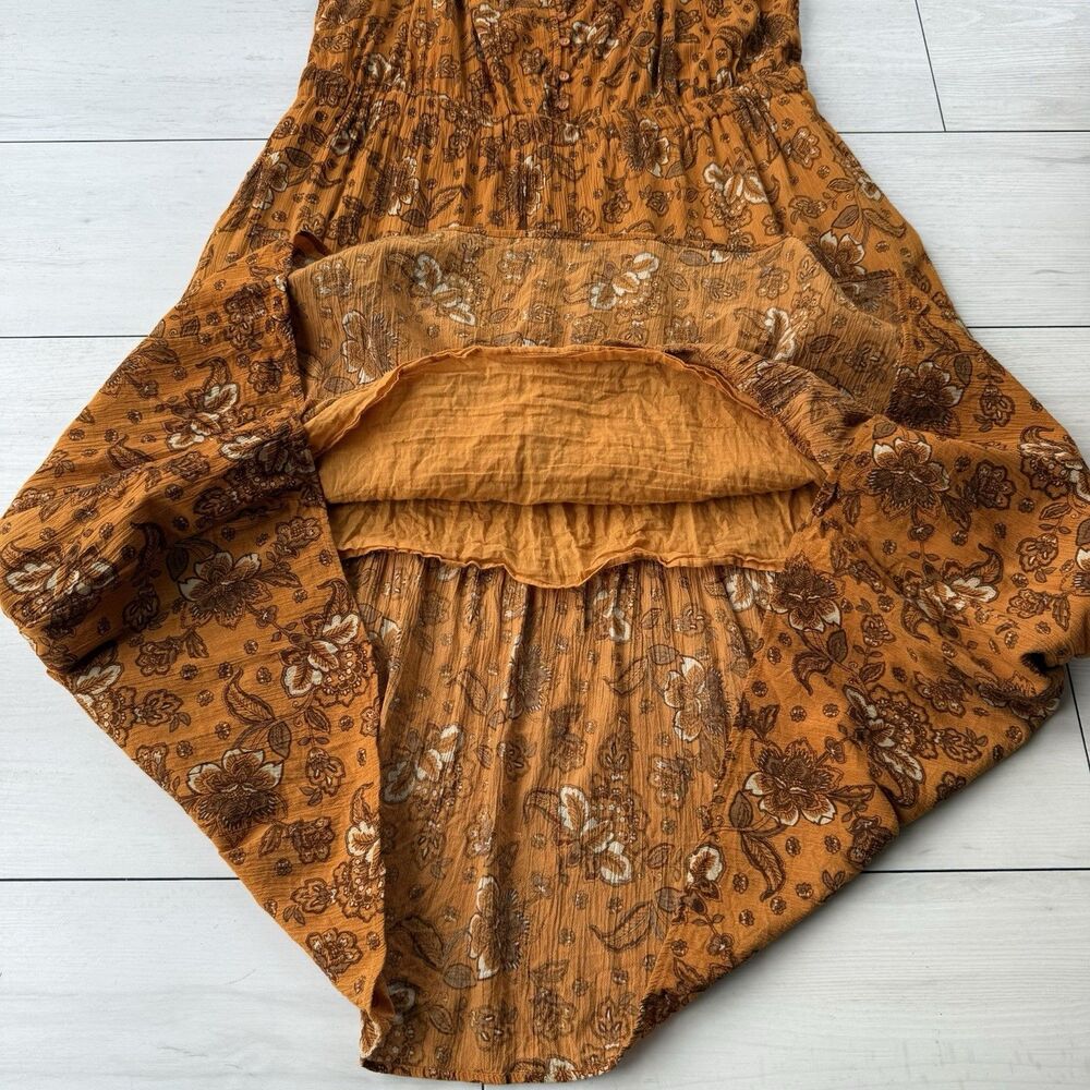 Dex Floral Sleeveless Tiered Maxi Dress Womens Size 1X Boho Earthy Lined Pockets - Picture 6 of 11